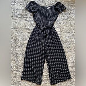 Polka Dot Jumpsuit with Flare Leg